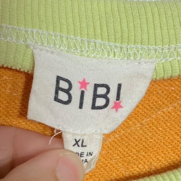 Bibi Women's Color Block French Terry Pullover Sweatshirt Size XL Boutique - Picture 4 of 7